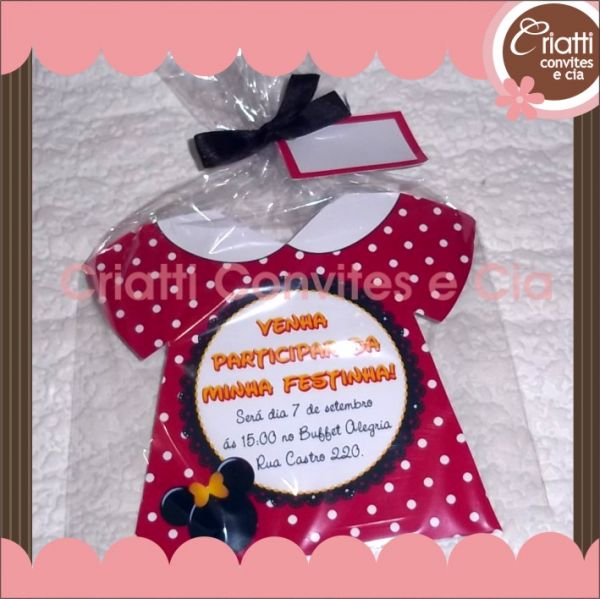 Convite vestido Minnie