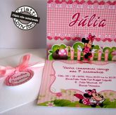 Convite Pop Up Minie Rosa